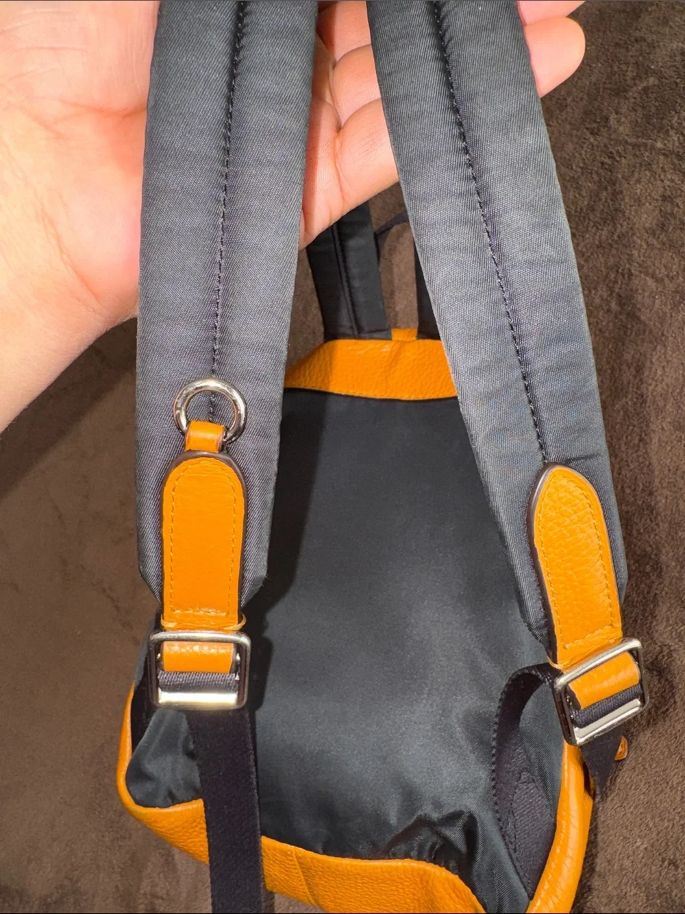 Coach Mini Pebbled Leather Backpack Mustard Yellow / Honey –good Condition